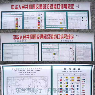 沿海港口信号规定灯塔管理海上制度AB浮标信号旗图解一套三张25元