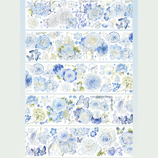 【迷雾森林 】12月集市新品花花手帐胶带分装咕卡流麻短循环贴纸