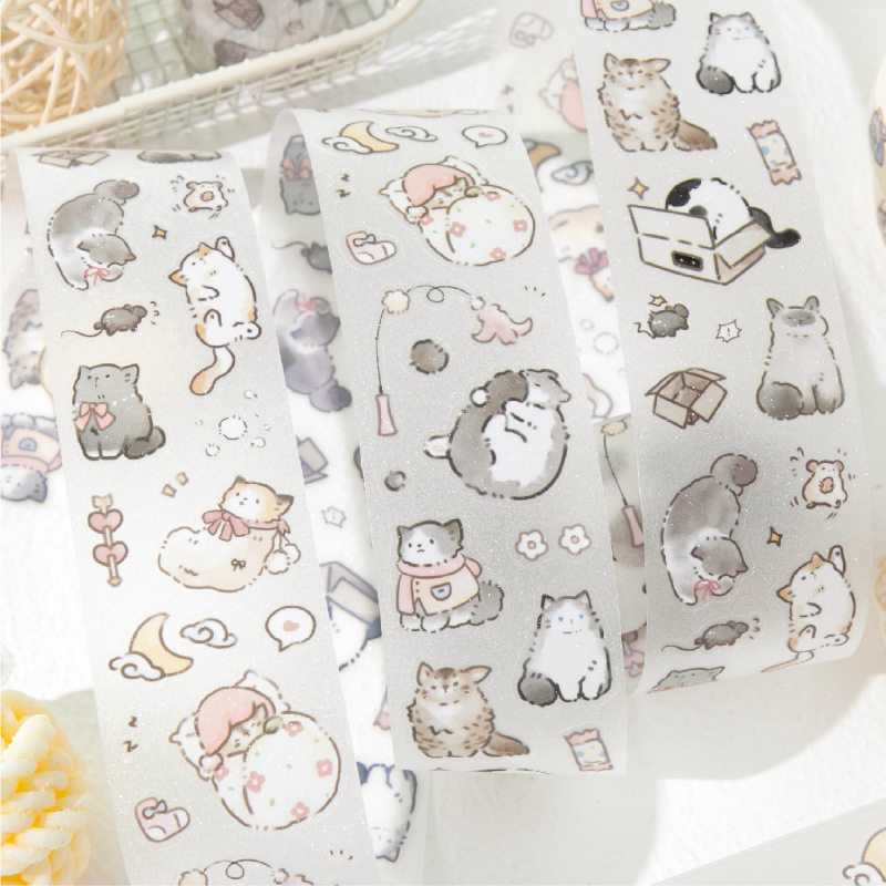 暮光pet胶带分装  好运猫猫系列可爱风图案手帐水杯手机壳diy装饰,文具电教/文化用品/商务用品,和纸胶带,淘宝优惠券,粉丝福利购,淘宝优惠卷