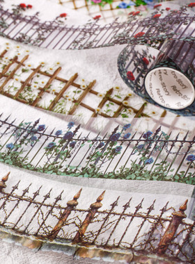 Retro Story不干胶PET胶带分装 围垣系列创意围栏素材手账diy场景