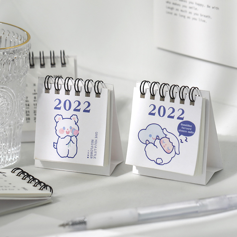 2021-2022年创意桌面迷你小台历文字简约ins日历桌面计划本本摆件