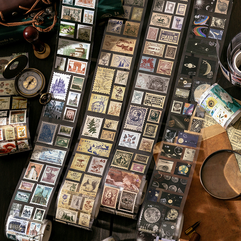 自然邮票胶带陌墨手账贴纸