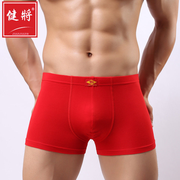 健将男士红内裤男透气纯棉四角裤结婚马年大红色本命年大码平角裤,女士内衣/男士内衣/家居服,男平角内裤,淘宝优惠券,粉丝福利购,淘宝优惠卷