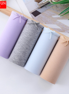 蝶安芬内裤女士100%全棉抗菌裆性感中高腰纯棉短裤女式平角裤975