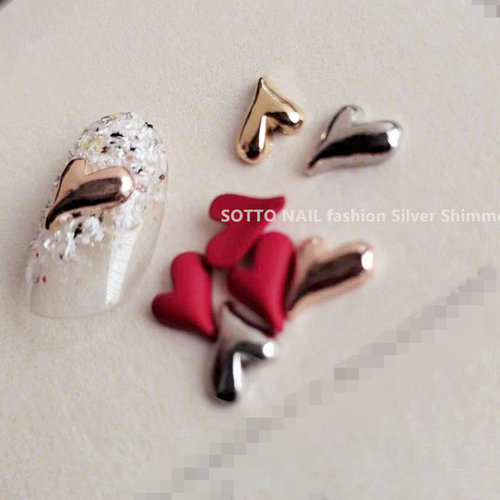 SOTTO日式美甲饰品真金色小歪心
