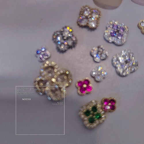 四叶草火龙果爆闪紫红美甲饰品