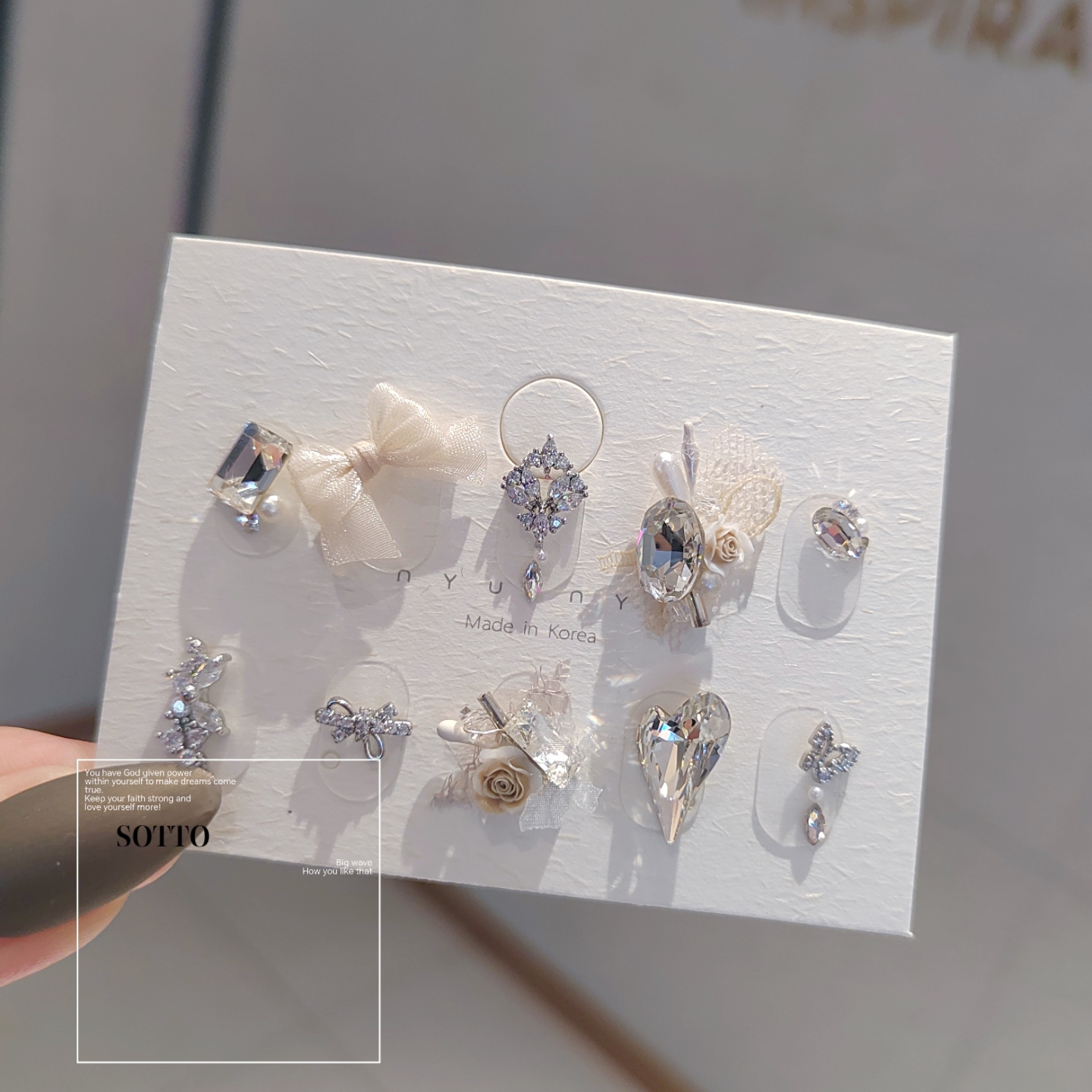 婚礼白钻水晶手工堆钻美甲材料包