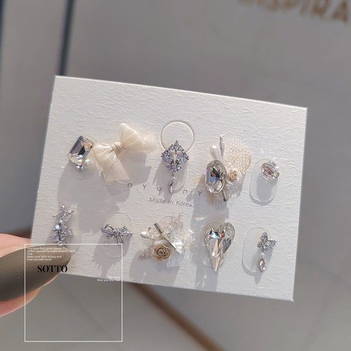 婚礼白钻水晶手工堆钻美甲材料包