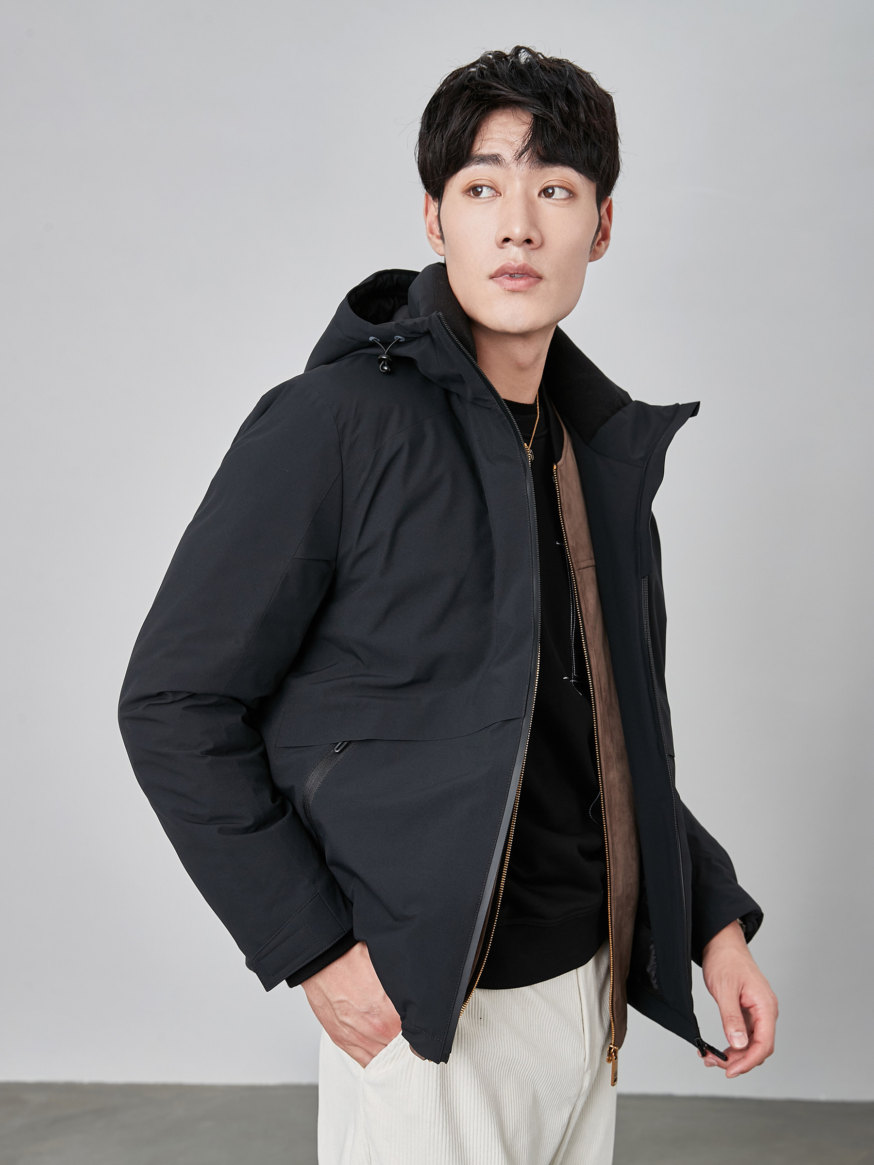 2024 WINTER NEW WARM MENS JACKET HEAVILY RECOMMENDED WHITE DUCK DOWN FILLED OUTDOOR HOODED DOWN JACKET MEN