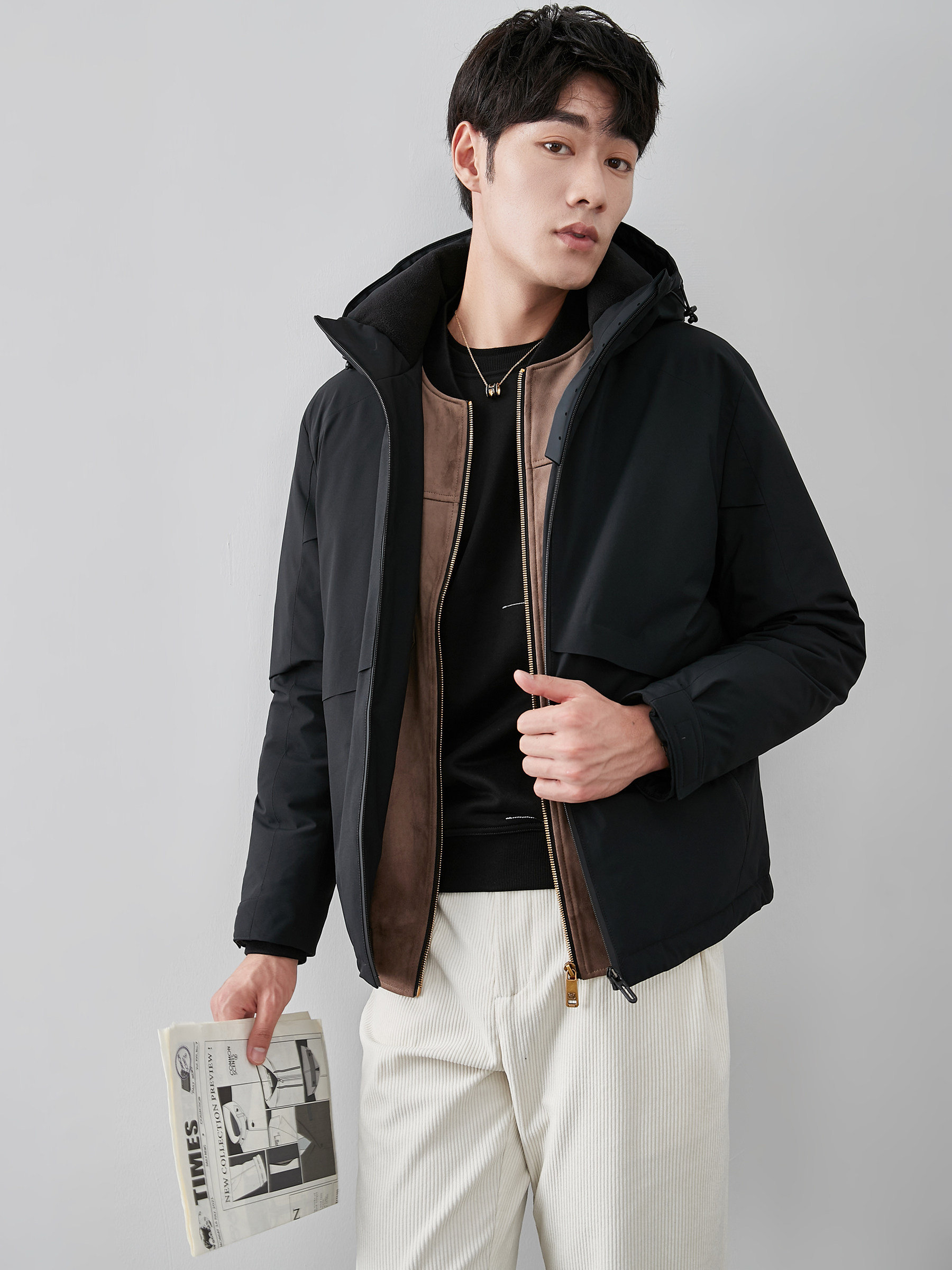2024 WINTER NEW WARM MENS JACKET HEAVILY RECOMMENDED WHITE DUCK DOWN FILLED OUTDOOR HOODED DOWN JACKET MEN