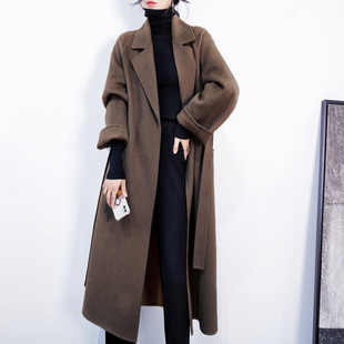 之和大衣高级感深卡其色加绒加厚双面羊绒呢大衣女冬保暖毛呢外套