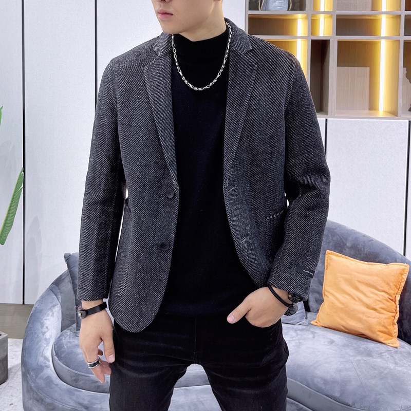 真模阿尔巴卡男士双面羊绒夹克西服外套毛呢大衣Y86565 P320控498图片