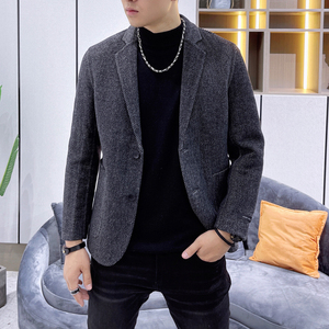 真模阿尔巴卡男士双面羊绒夹克西服外套毛呢大衣Y86565 P320控498图片