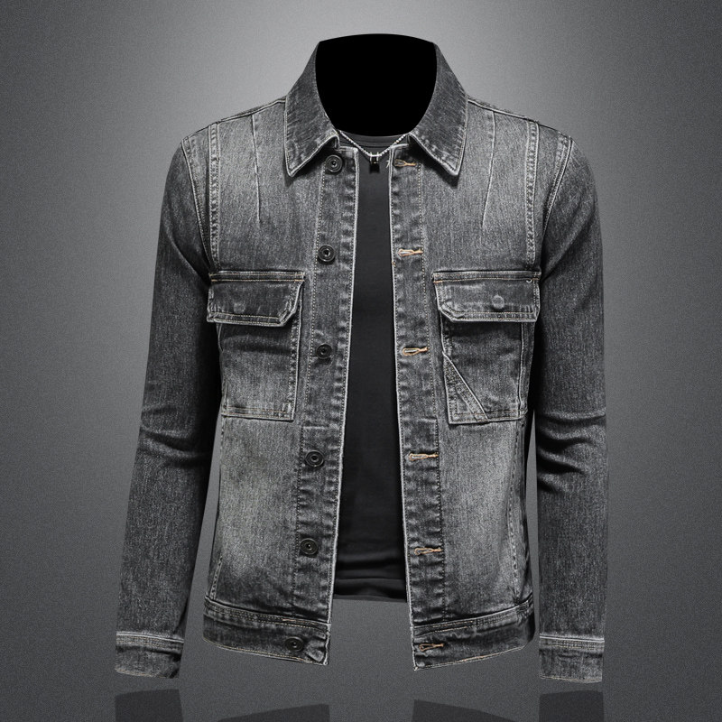 2026春装新款男士休闲牛仔夹克衫水洗外套工装款N9608P138镂空，男装夹克，电商D230