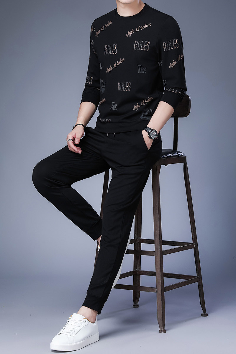 2021春季新款时尚男士套头圆领卫衣休闲裤长袖套装B90861P170,男装休闲套装,电商D230