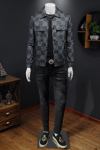 2023秋装新款男士工装休闲夹克衫西装领印花外套 JK2208 P155假模图片