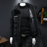 皮羽绒2023冬季男士标80绒羽绒服修身款皮衣印花外套Y886P275，男装羽绒服，电商D230