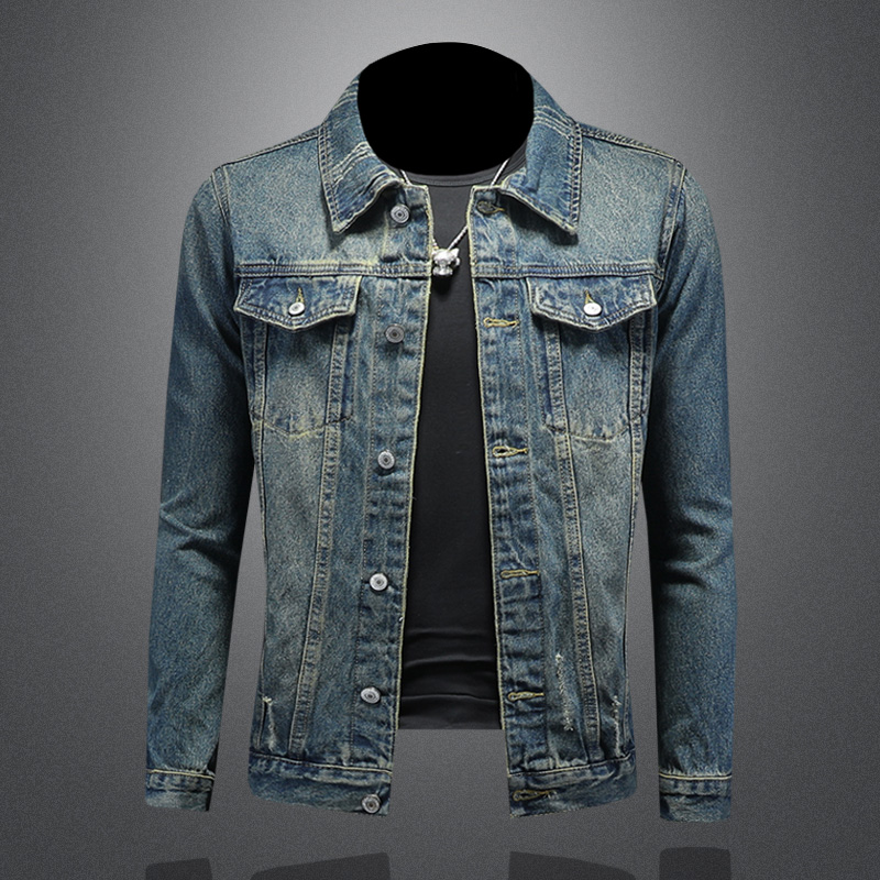 2025秋装新款男士休闲牛仔夹克衫水洗外套工装款N9088P135镂空，男装夹克，电商D230