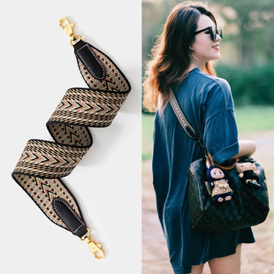 玫玳薇肩带配件适用老花包包背带替换箭头纹加宽加厚帆布织带包带