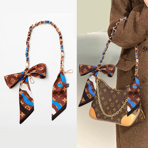 丝巾拼链条腋下单肩包链替换肩带