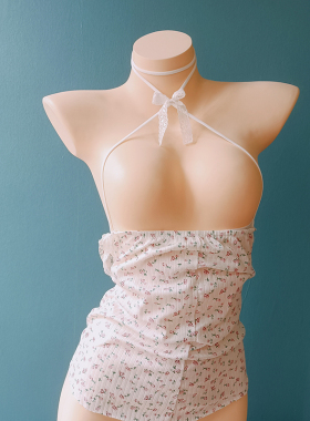 蕾丝蝴蝶结锁骨链颈带低胸项圈纯欲颈圈简易性感挂脖美胸深V脖环