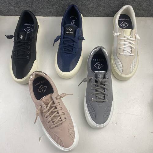 秋季新款sperry美国女士牛皮板鞋一脚蹬休闲鞋运动鞋小白鞋样品鞋