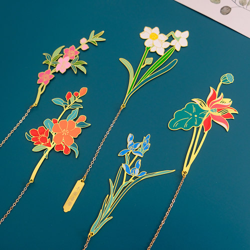 十二月花金属书签古典花神花语