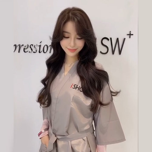 网红美发客袍理发店客服烫染