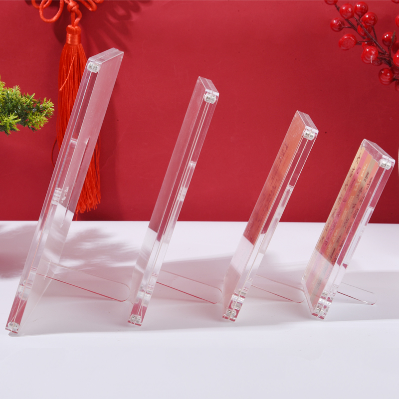 定制亚克力相框摆台5678寸照片明信片展示透明小桌面摆件创意简约