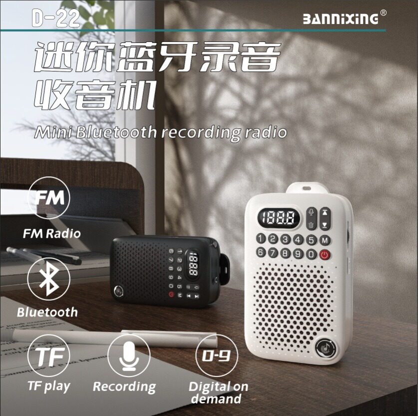 迷你蓝牙音响小型便携式插音箱音乐播放器老人用音机随身听支持TF