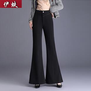 子春夏薄款 女裤 高腰显瘦垂感职业微喇直筒西裤 喇叭裤 子 长裤 休闲裤
