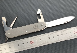 铝柄改钛柄93mm瑞士军刀先锋0.8201.26 钛柄钛隔板钛钥匙孔