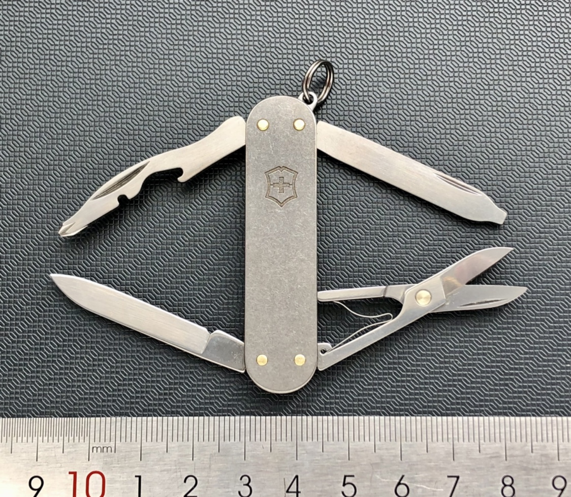 超轻超薄Tc4钛柄钛隔板维氏VICTORINOX 58mm瑞士军刀0.6363逍遥派