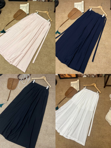 《素影》汉服搭配松紧系带打底阔腿裤人棉透气舒适夏秋款男女同款