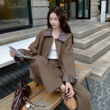 档口已现货2025秋外套+裤套装配腰带Q622-P205-控298，女装套装/套裙，浙宝256
