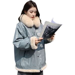 已现货 2023冬 短款皮衣派克服 D701-P195-控278图片