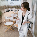 档口现货2023秋袖口配色白色西装外套C157-P120-控178买家秀，女装西装，浙宝256