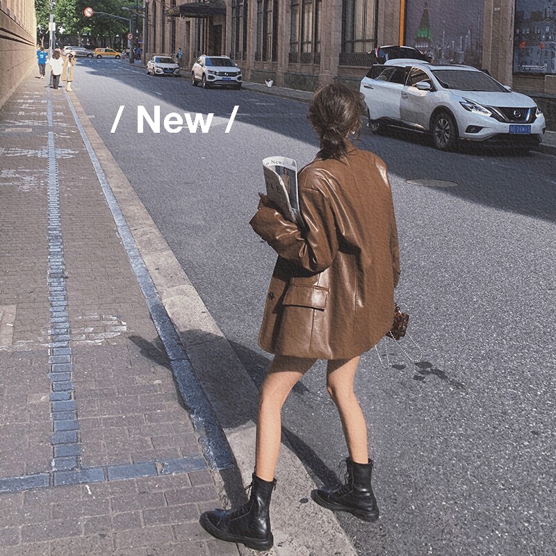 档口已现货2026春西装式皮衣外套Q558-P140-控228,女装皮衣,浙宝256