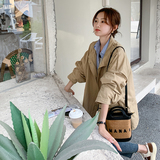 高级感卡其色风衣短外套女2025年春秋季新款韩系休闲宽松夹克上衣，女装短外套，浙宝256