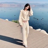 现货2024春新款空气层裤子套装C189-P150-控218有弹性已缩水，女装运动套装，浙宝256