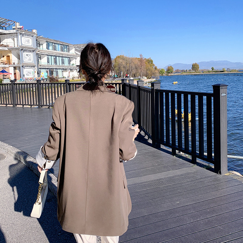 【档口现货】2023秋西装外套袖口拼接C166-P120-控178,女装西装,浙宝256