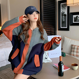 美式复古撞色棒球服外套女小个子2025春装新款高级感炸街夹克上衣，女装短外套，浙宝256