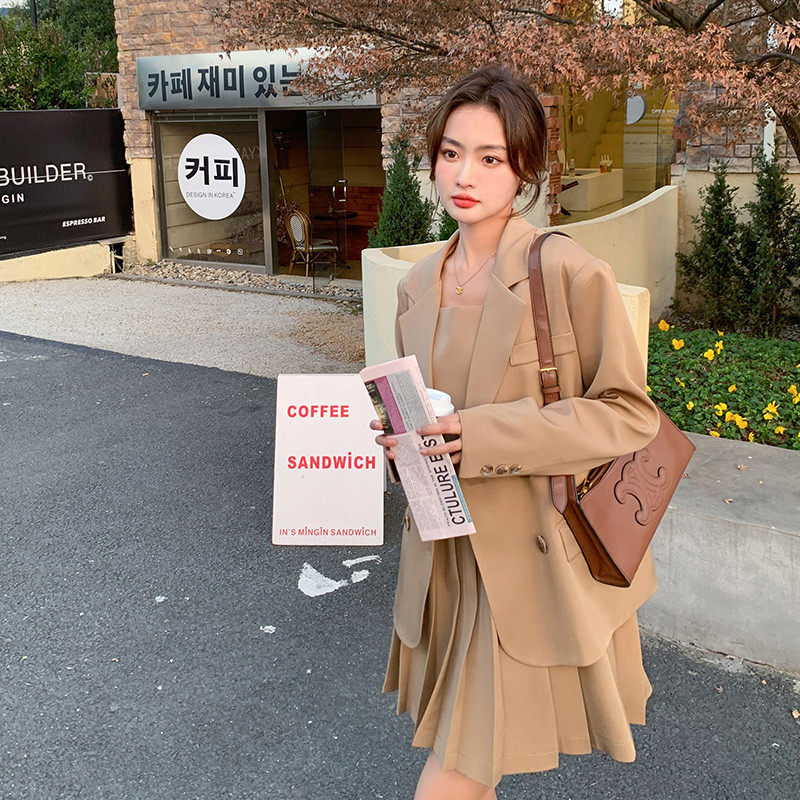 【档口现货】2023秋新款西装连衣裙套装C168-P150-控218,女装西装,浙宝256