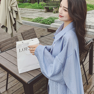 现货 2021夏季新款条纹衬衫外套防晒衣女X306-P90-控138 有图片