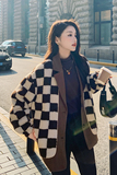 出货中2022冬西装领格子羊羔毛外套D705-P140-控218，女装棉衣/棉服，浙宝256