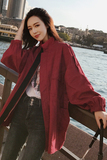 【档口现货】2026春酒红色短外套上衣女6730-P115-限188，女装短外套，浙宝256