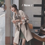 增XS现货2022秋中长款风衣假两件双层领Q555-P150-控208，女装风衣，浙宝256