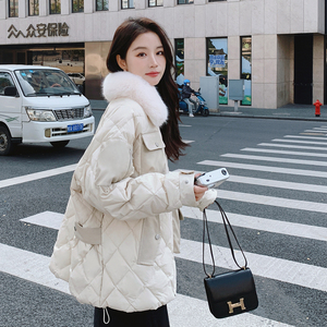 档口已现货 2025冬新款 90绒羽绒服皮衣口袋 D725-P290-控438，女装羽绒服，浙宝256