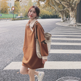 已现货2026春咖色拼色卫衣外套已缩水Q564-P110控178，女装卫衣/绒衫，浙宝256