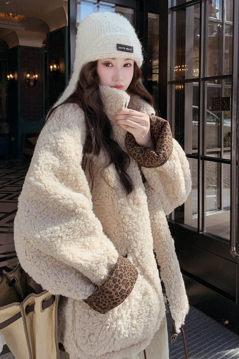 已现货2026冬新款豹纹两面穿皮毛一体外套D771-P240-控358,女装短外套,浙宝256